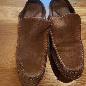 Merona Womens Shoes Size 8 Slip On Mule Loafers Brown Suede